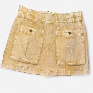 Free People Tan Cargo Pocket Utility Mini Skirt SIZE 2